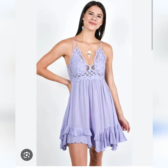 Free People | Dresses | Free People Adella Lilac Purple Lace Dress Size M |  Poshmark